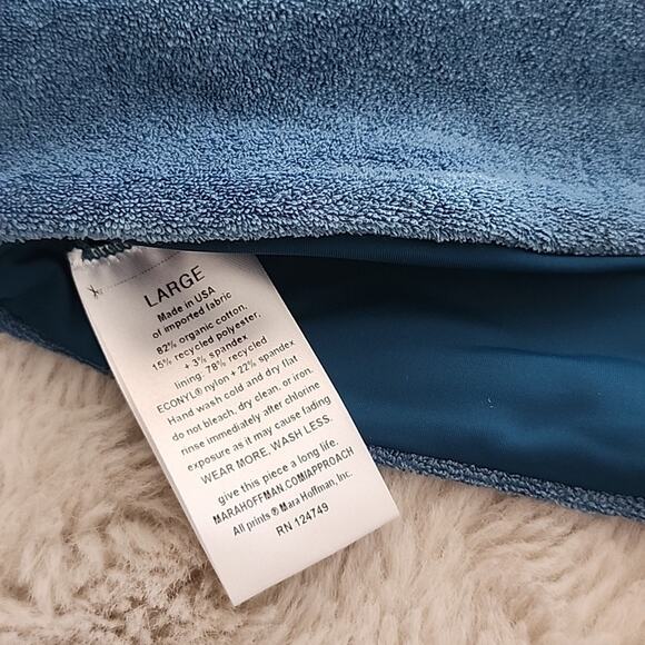 NEW Mara Hoffman Rio Knot Front Scoop Neck Bikini Swim Top in Slate Blue - Picture 12 of 13